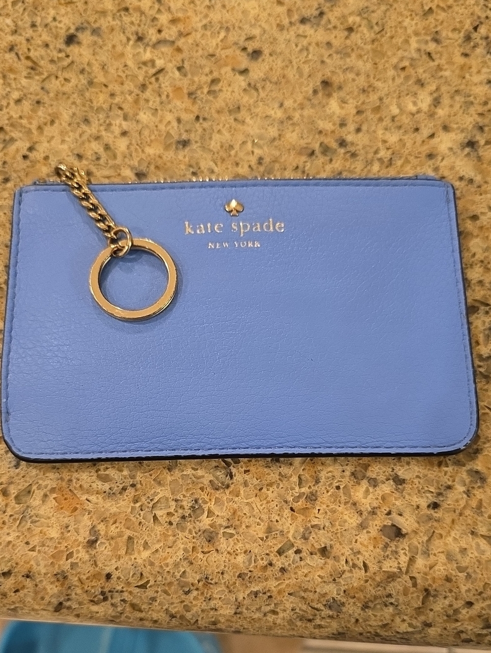 kate spade Periwinkle Leather Card Case with Gold Key Ring
